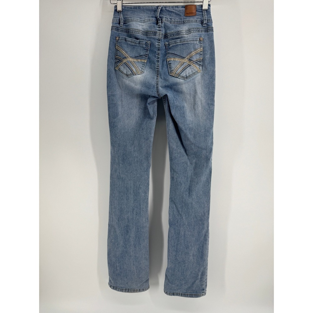 WallFlower Luscious Curvy Fit Bootcut Jeans Light Wash Blue Size 5 Long - Picture 5 of 7